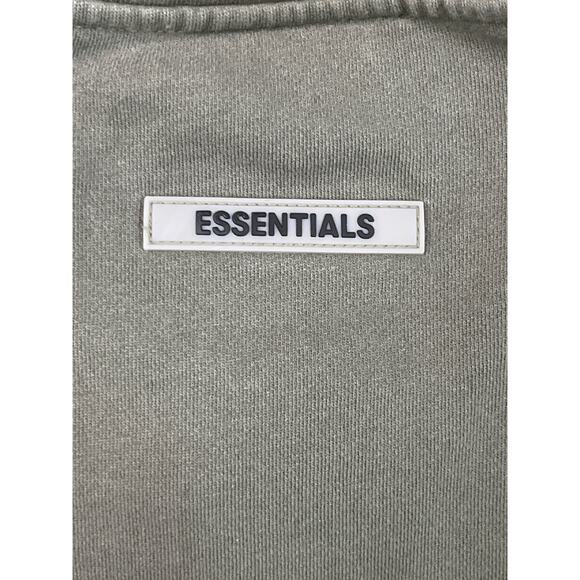 Fear Of God Essentials Crewneck Sweatshirt Taupe Gray Logo Size M - Picture 6 of 9